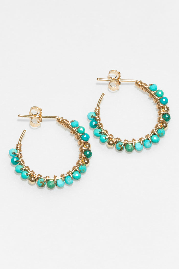 yay paris Frida Creoles - Turquoise