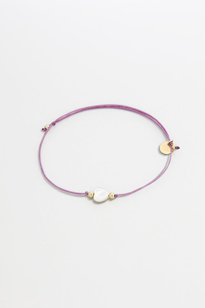 yay paris Heart cord bracelet - Mauve