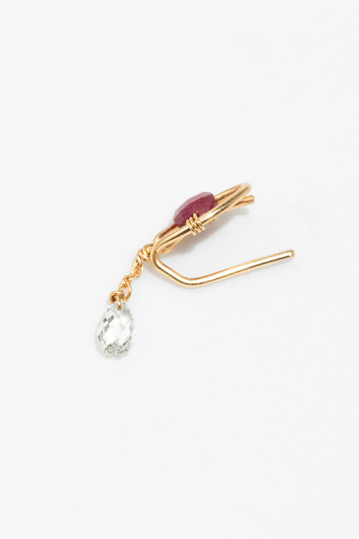 Yay Paris Kamsa Tassel Climber - Gold 750‰ Ruby