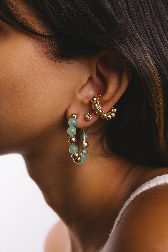 Yay Paris Lana Creoles - Aventurine