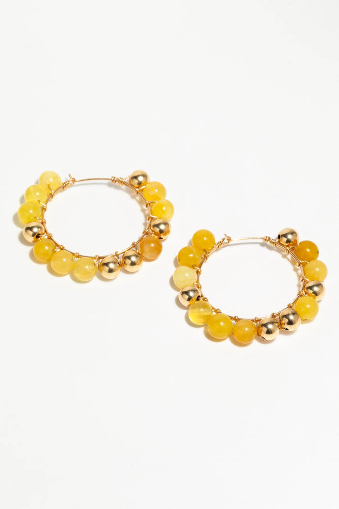 yay paris Lana Creoles - Yellow Opal