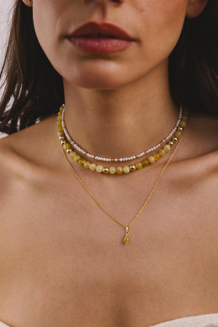 Yay Paris Lana Necklace - Yellow Opal