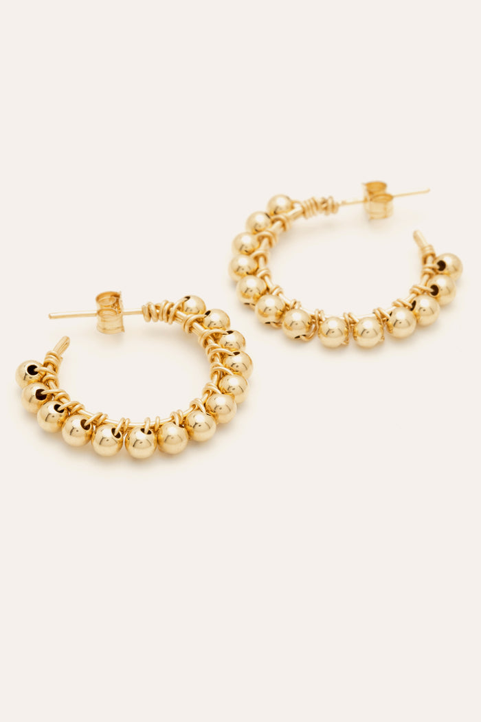 yay paris Large beaded hoop earrings