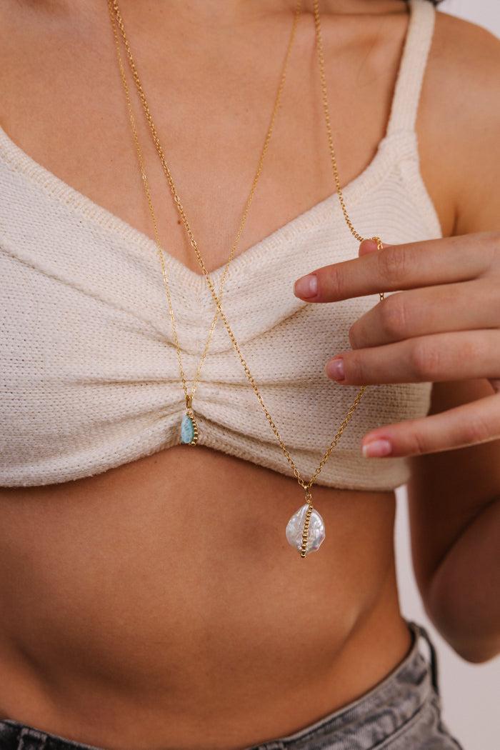 Yay Paris Large Cauri Pendant - Cultured Pearl