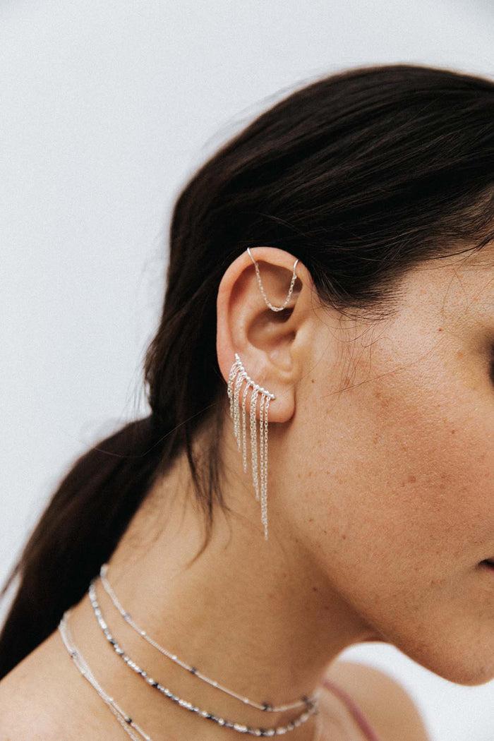 Yay Paris Large Fringed Climber - Silver