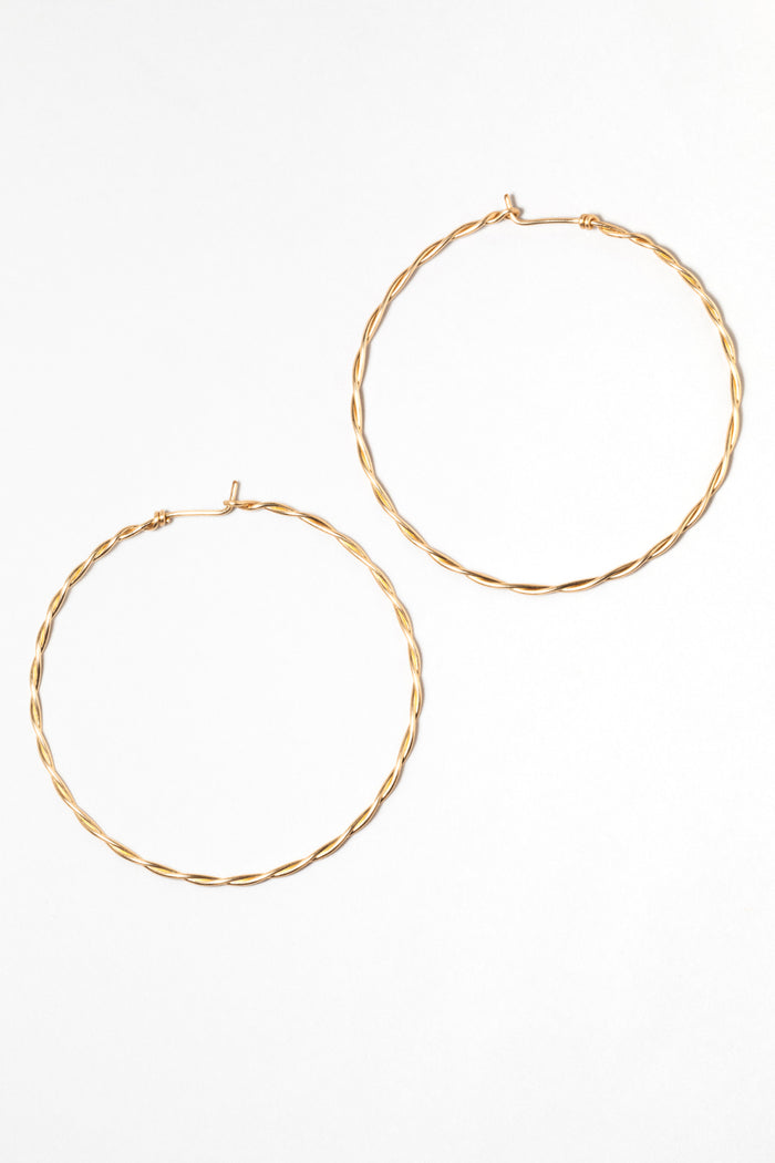 yay paris Large Torsade hoop earrings