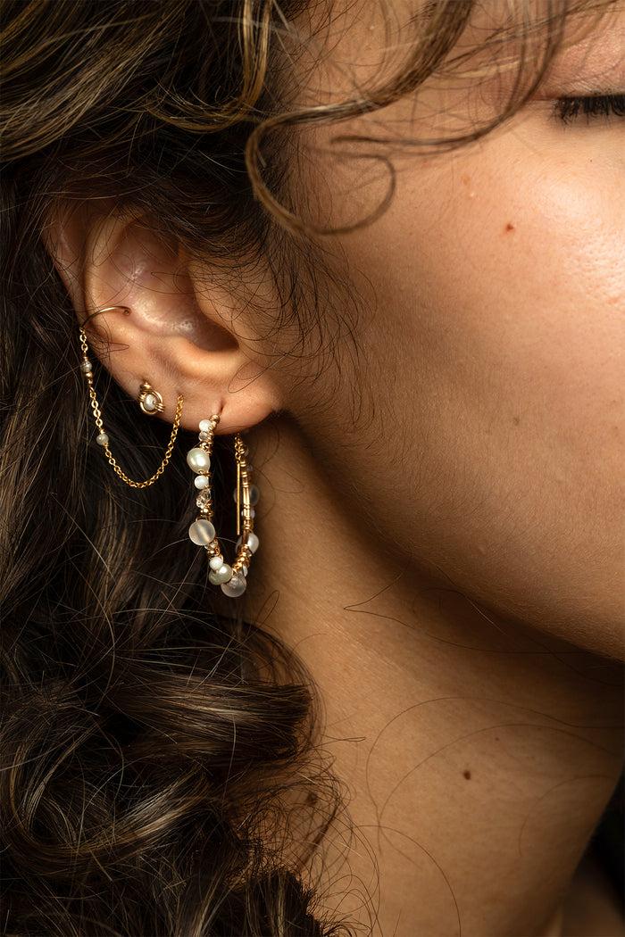 Yay Paris Large Venus Creoles - Eternal Snow