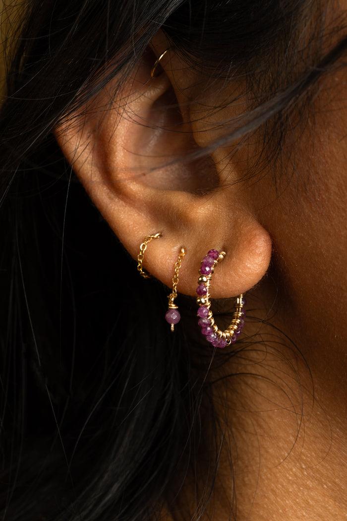 Yay Paris Medium Frida Creoles - Ruby