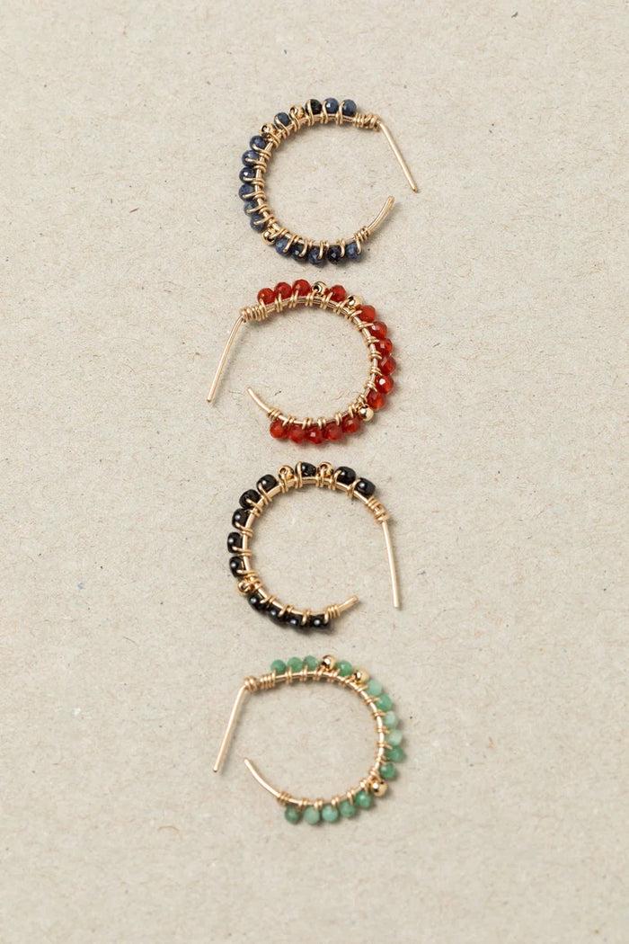 Yay Paris Medium Frida Creoles - Sapphire