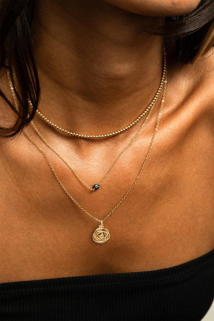 Yay Paris Medium Rosa Pendant - Gold