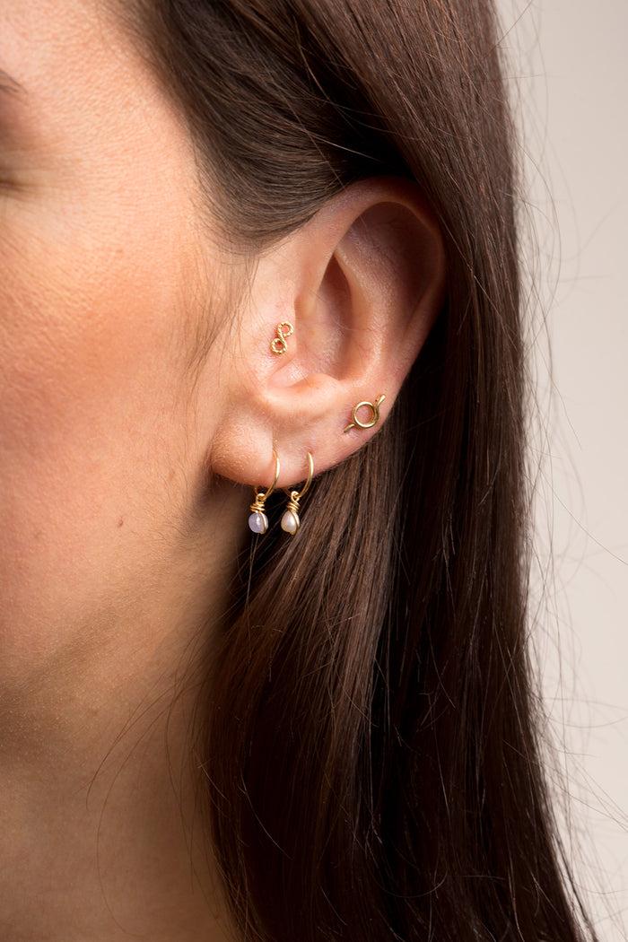 Yay Paris Mini Creoles Enlacé - Cultured Pearls