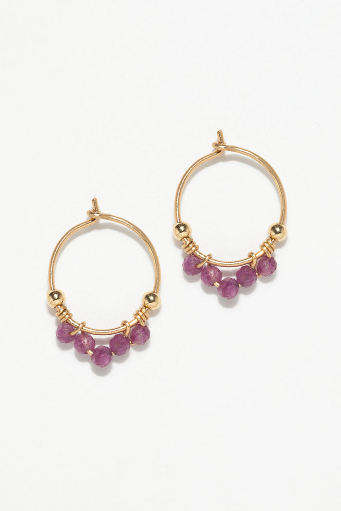 yay paris Mini Creoles Priya - Ruby