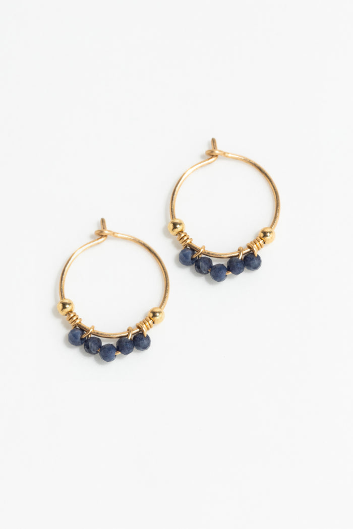 yay paris Mini Creoles Priya - Sapphire