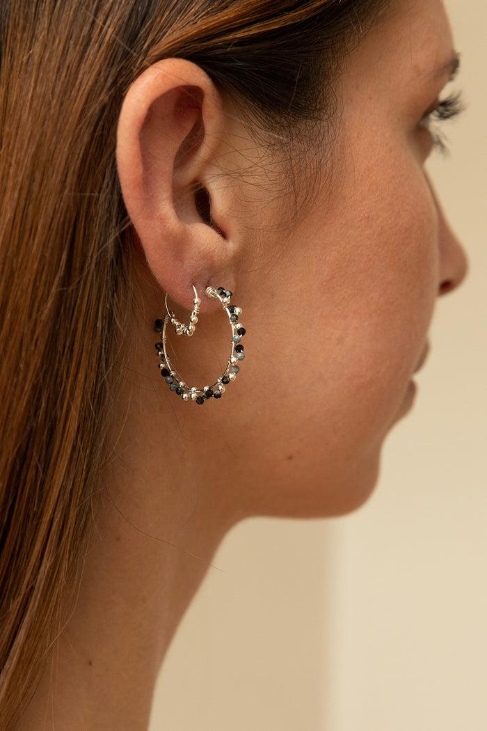 Yay Paris Mini Dentelle Hoop Earrings - Silver