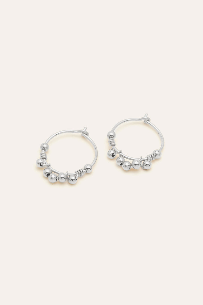 yay paris Mini Dentelle Hoop Earrings - Silver