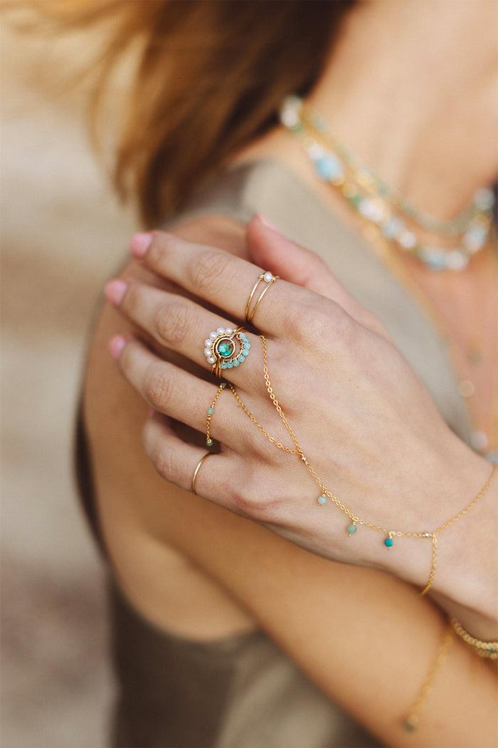 Yay Paris Nayla Hand Jewelry - Blue Lagoon