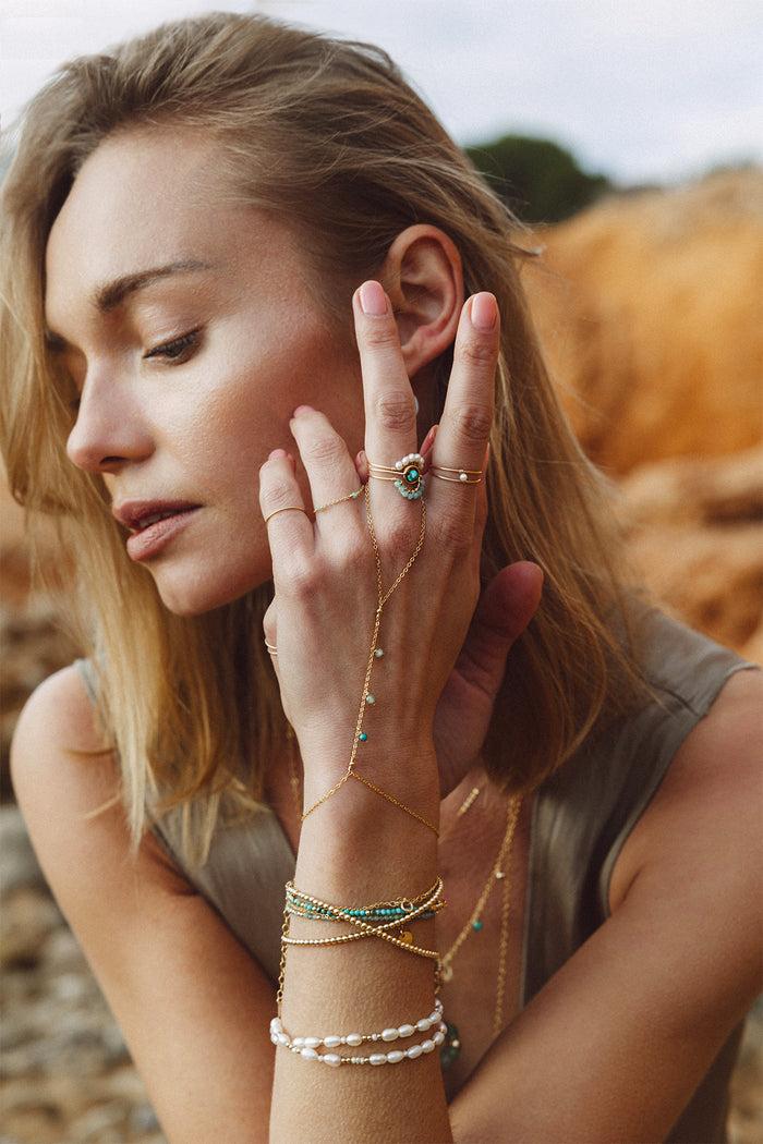 Yay Paris Nayla Hand Jewelry - Blue Lagoon
