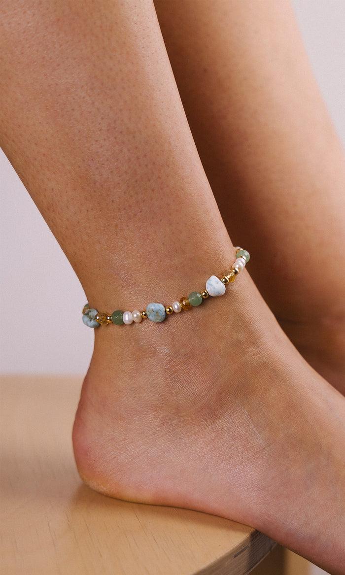 Yay Paris Nina Ankle Chain - Blue Lagoon