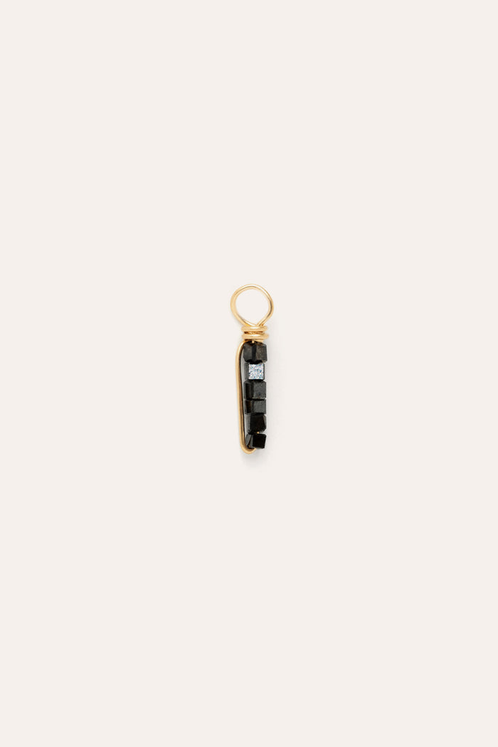 yay paris Pavé pendant - Black diamonds - 750‰ gold