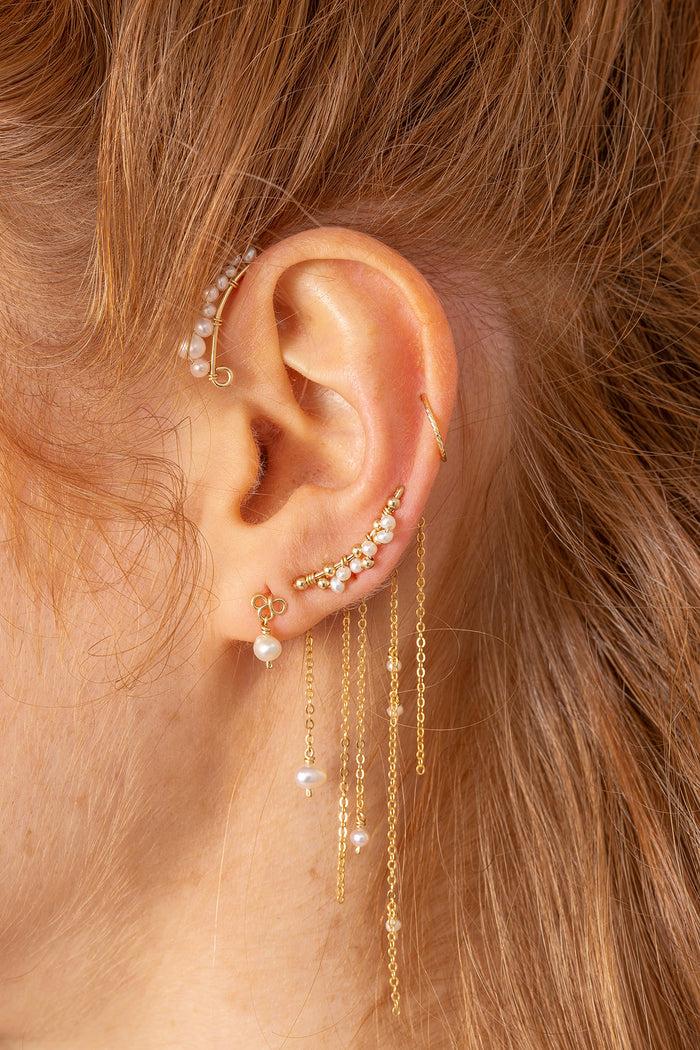 Yay Paris Petal Stud Earrings - Cultured Pearls