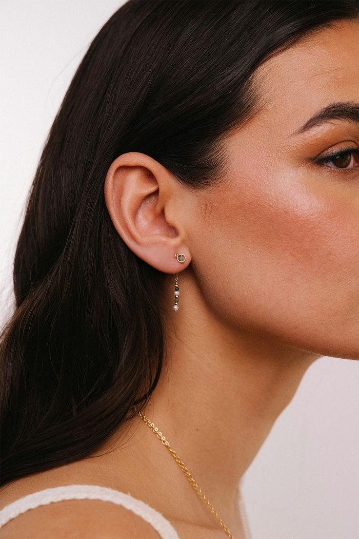 yay paris Pina Studs and Ella Clasps Set - Emerald