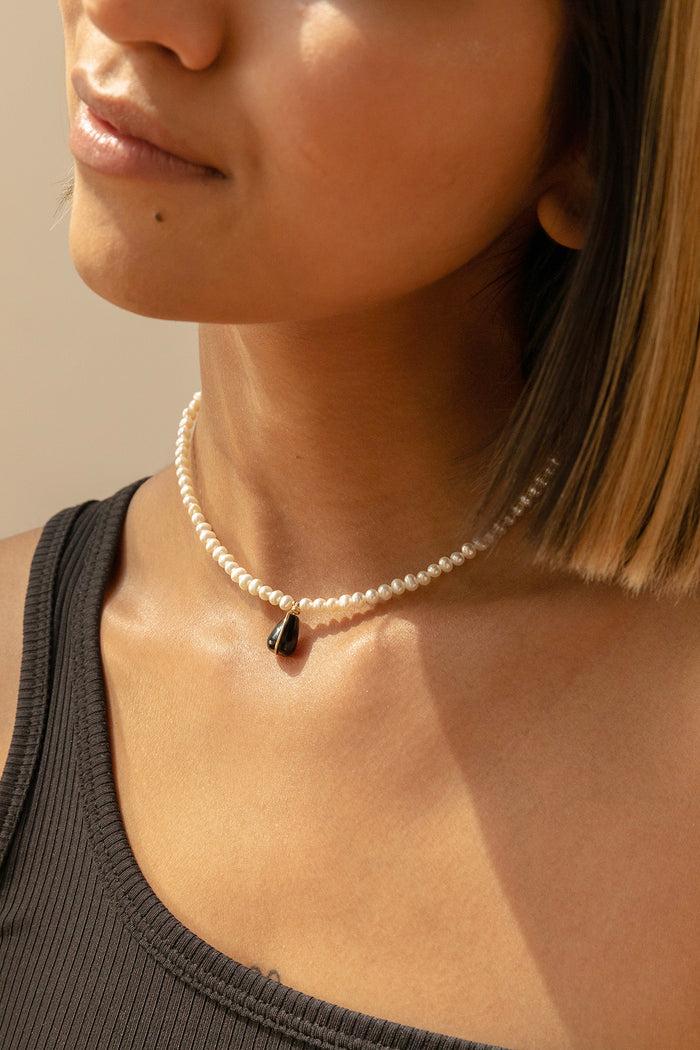 Yay Paris Poire Necklace - Cultured Pearls & Agate