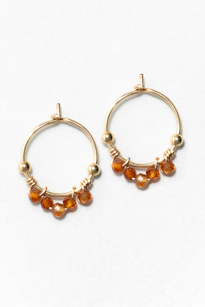 yay paris Priya Creoles - Orange Garnet