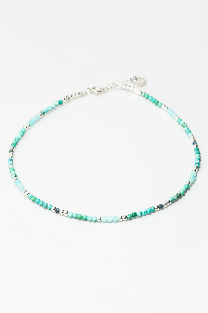 yay paris Queen Anklet - Blue Lagoon Silver