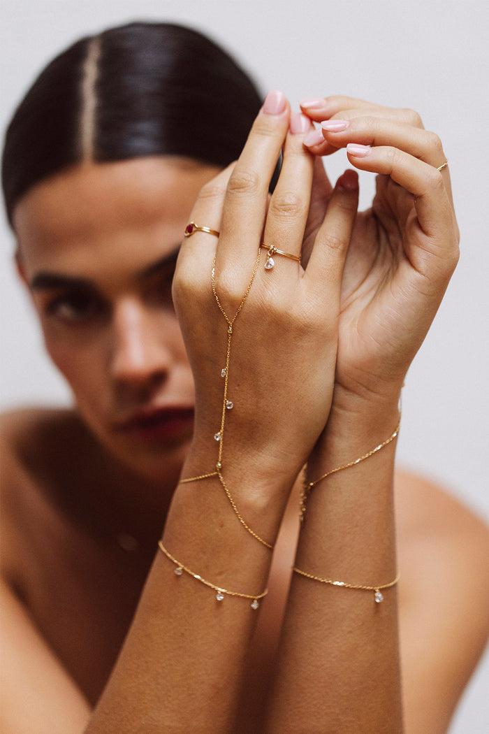 yay paris Sofia hand jewel - 750‰ gold White diamond