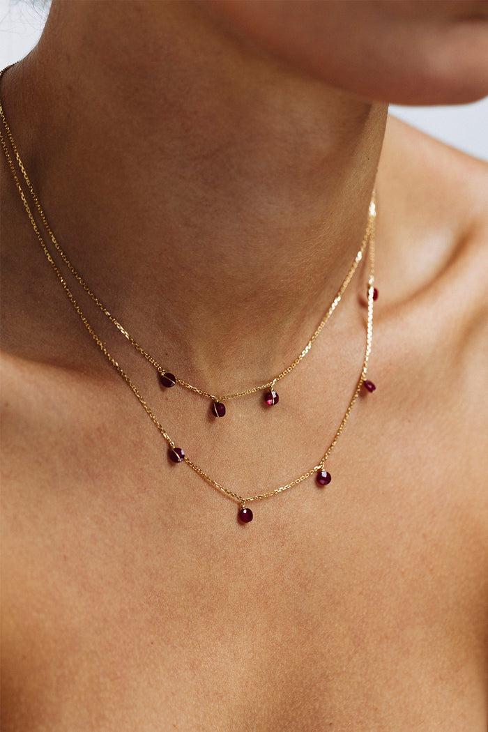 Yay Paris Sofia Long Tassel Necklace - 750‰ Gold Ruby