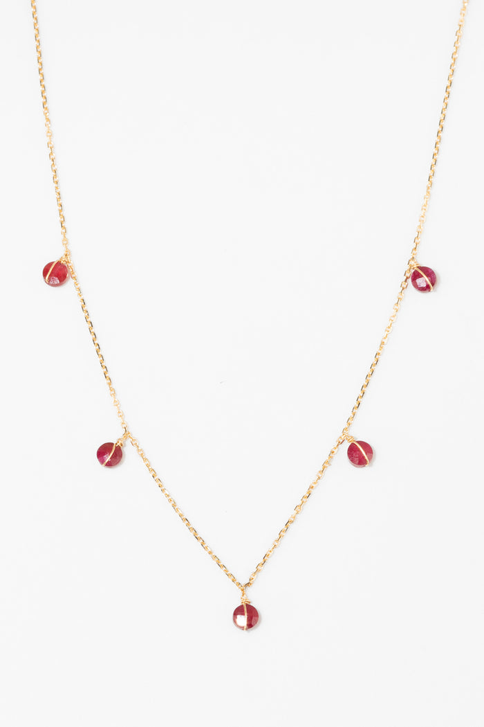 yay paris Sofia long tassel necklace - 750‰ Gold Ruby