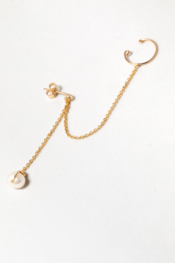 yay paris Stella ear cuff - Cultured pearl