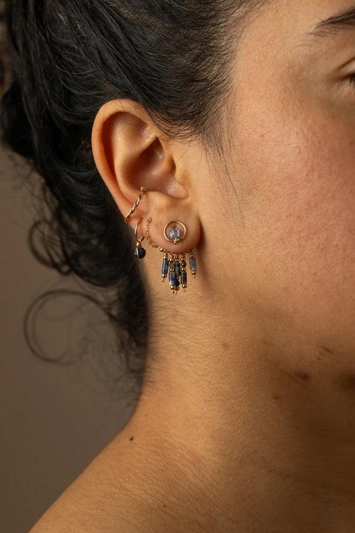 Yay Paris Stella Mini Creoles - Sapphire