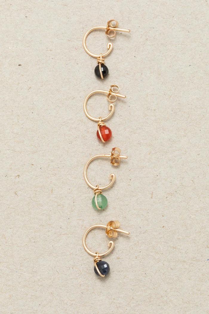 Yay Paris Stella Mini Creoles - Sapphire