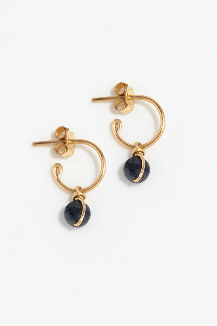 yay paris Stella Mini Creoles - Sapphire