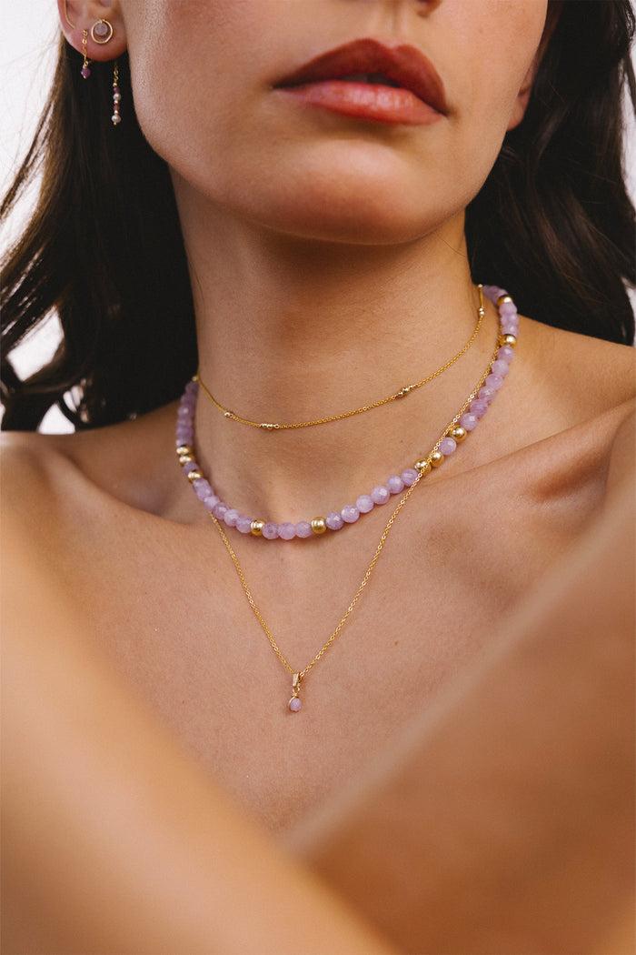 Yay Paris Stella Pendant - Purple Jade