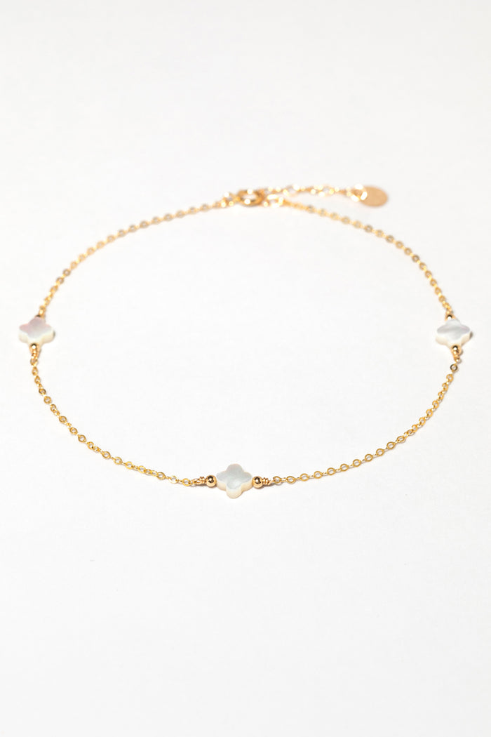 yay paris Swan Ankle Chain - Mother of Pearl
