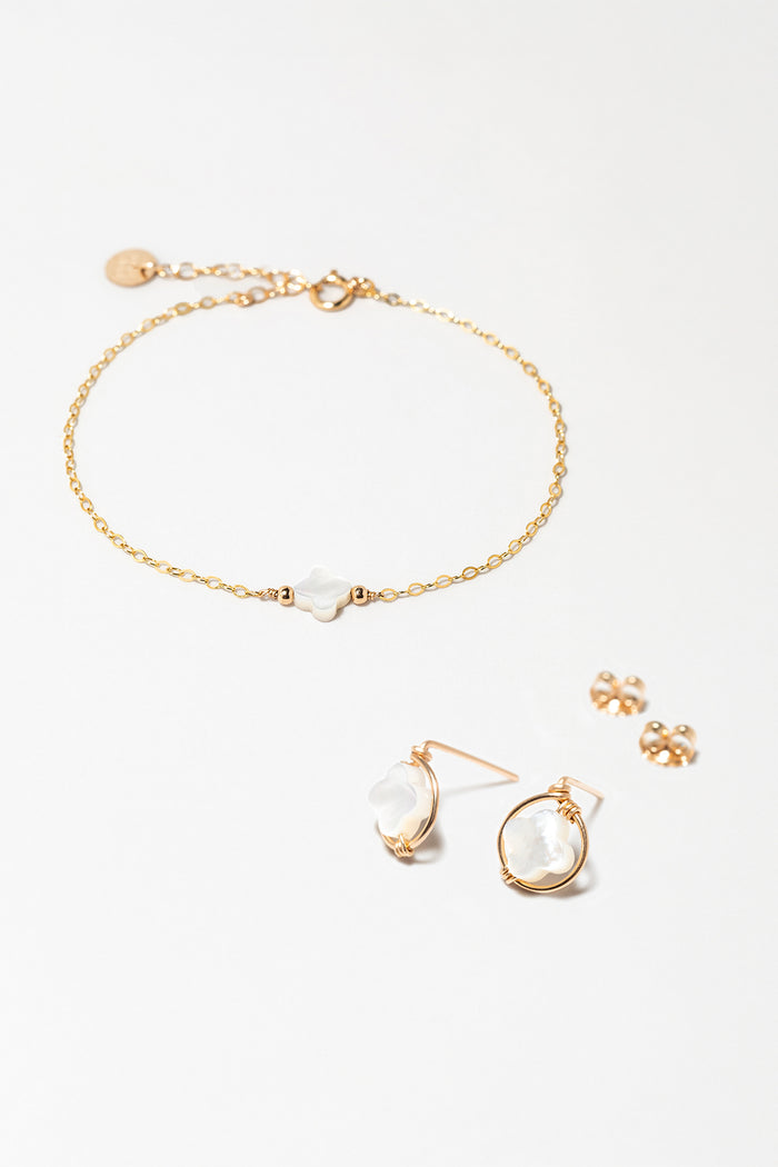 yay paris Swan Bracelet and Studs Set