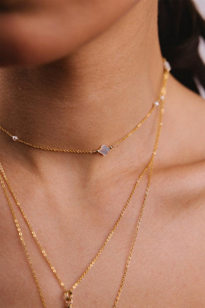 Yay Paris Swan Necklace Bracelet - Mother Of Pearl
