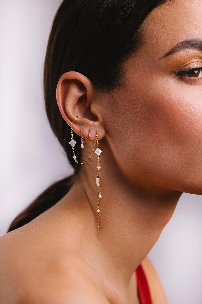 Yay Paris Swan Star Ear Jewel - Mother Of Pearl