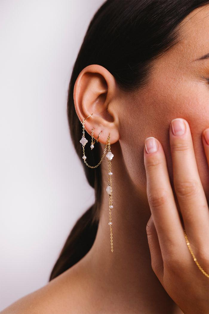 Yay Paris Swan Star Ear Jewel - Mother Of Pearl