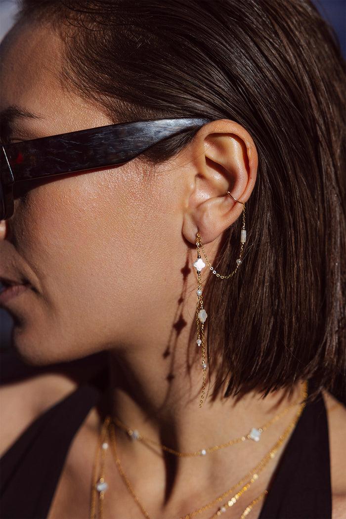 Yay Paris Swan Star Ear Jewel - Mother Of Pearl