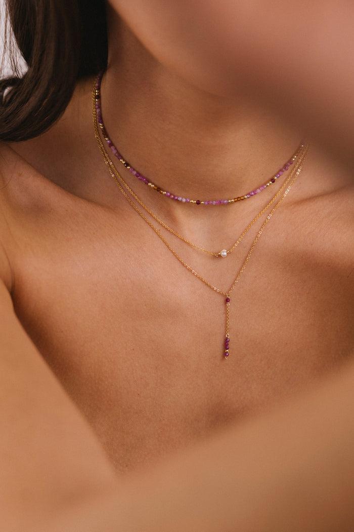 Yay Paris Théa Long Necklace - Ruby