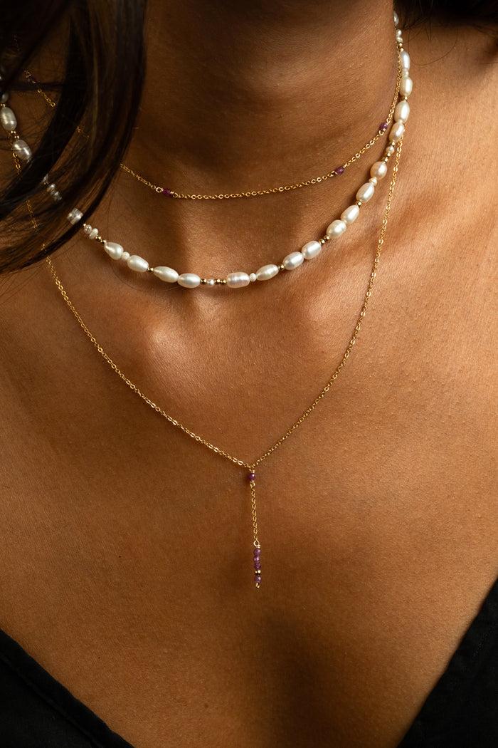 Yay Paris Théa Long Necklace - Ruby