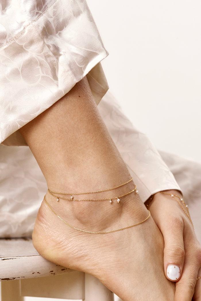 Yay Paris Triple Ankle Chain - Envolée De Perles