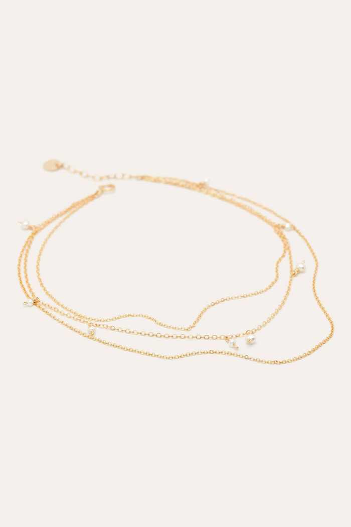 yay paris Triple ankle chain - Envolée de perles