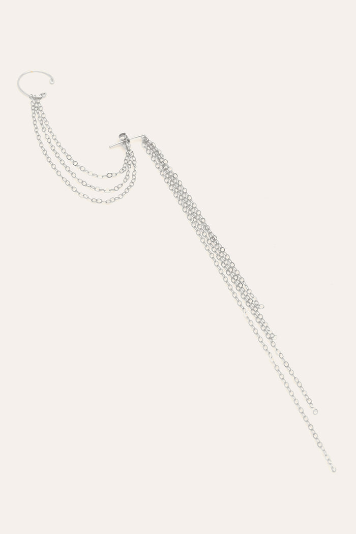 Yay Paris Triple Chain Ear Cuff - Silver