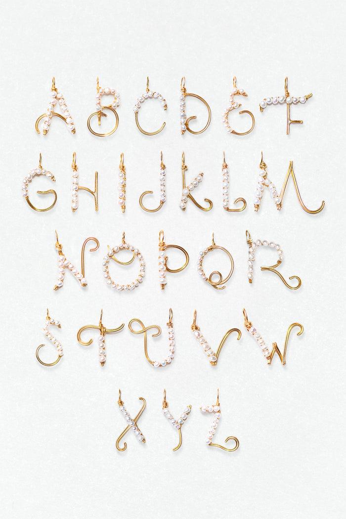 yay paris Woven letter - Cultured pearl