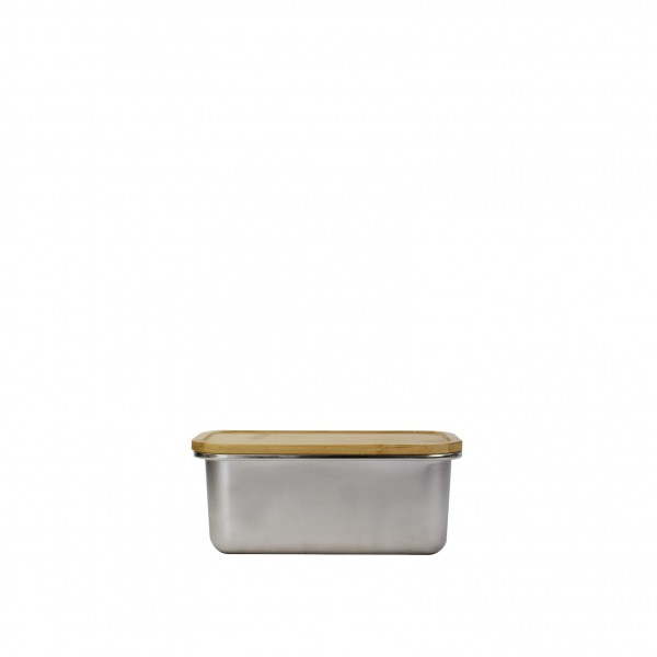 Yoko Design Boite Inox Micro-ondable 1000ml Couvercle Bambou