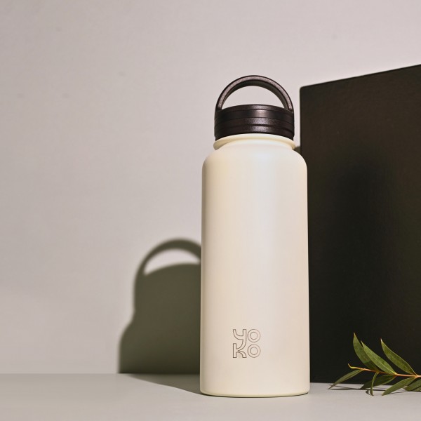 Yoko Design Bouteille Isotherme 1 Litre - XL - Blanc Cassé- Yoko Play